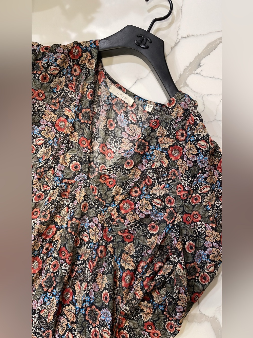 DOEN Charleston Floral Long Sleeve Cotton Maxi Dress Wildberry Thicket Size L - Picture 6 of 16